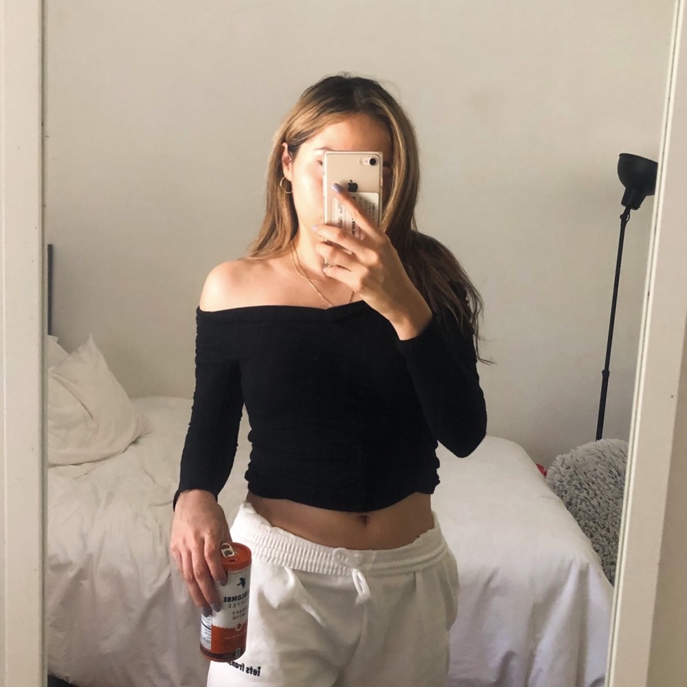 sexy long sleeve Ten Sixty Sherman black top